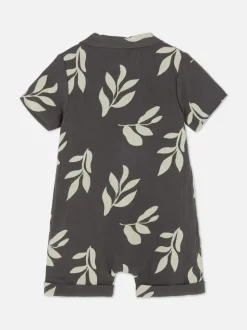 Rampers ze wzorem w liście i marszczeniami