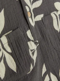 Rampers ze wzorem w liście i marszczeniami