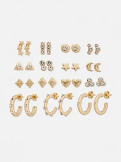 Różne kolczyki sztyfty i kolczyki koła, 15 par