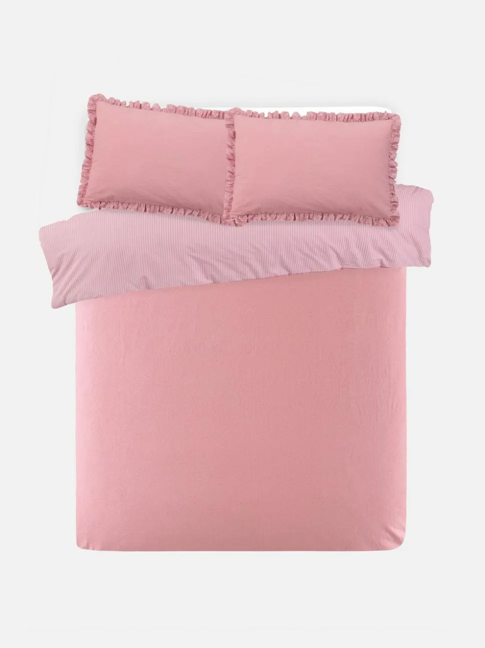 Różowa dwustronna poszwa na kołdrę dwuosobową