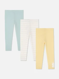 Rozciągliwe legginsy z różnymi wzorami, 3 pary