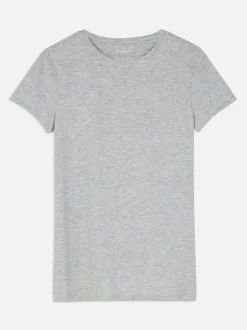 Rozciągliwy T-shirt z okrągłym dekoltem