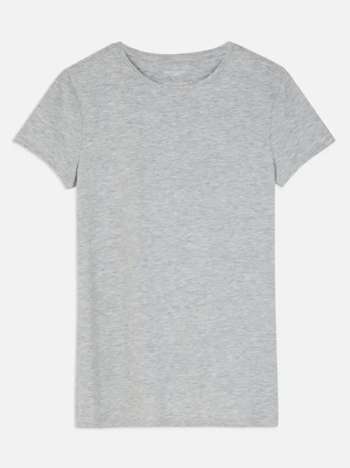 Rozciągliwy T-shirt z okrągłym dekoltem
