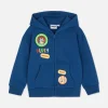 Rozpinana bluza z kapturem i motywem Blue