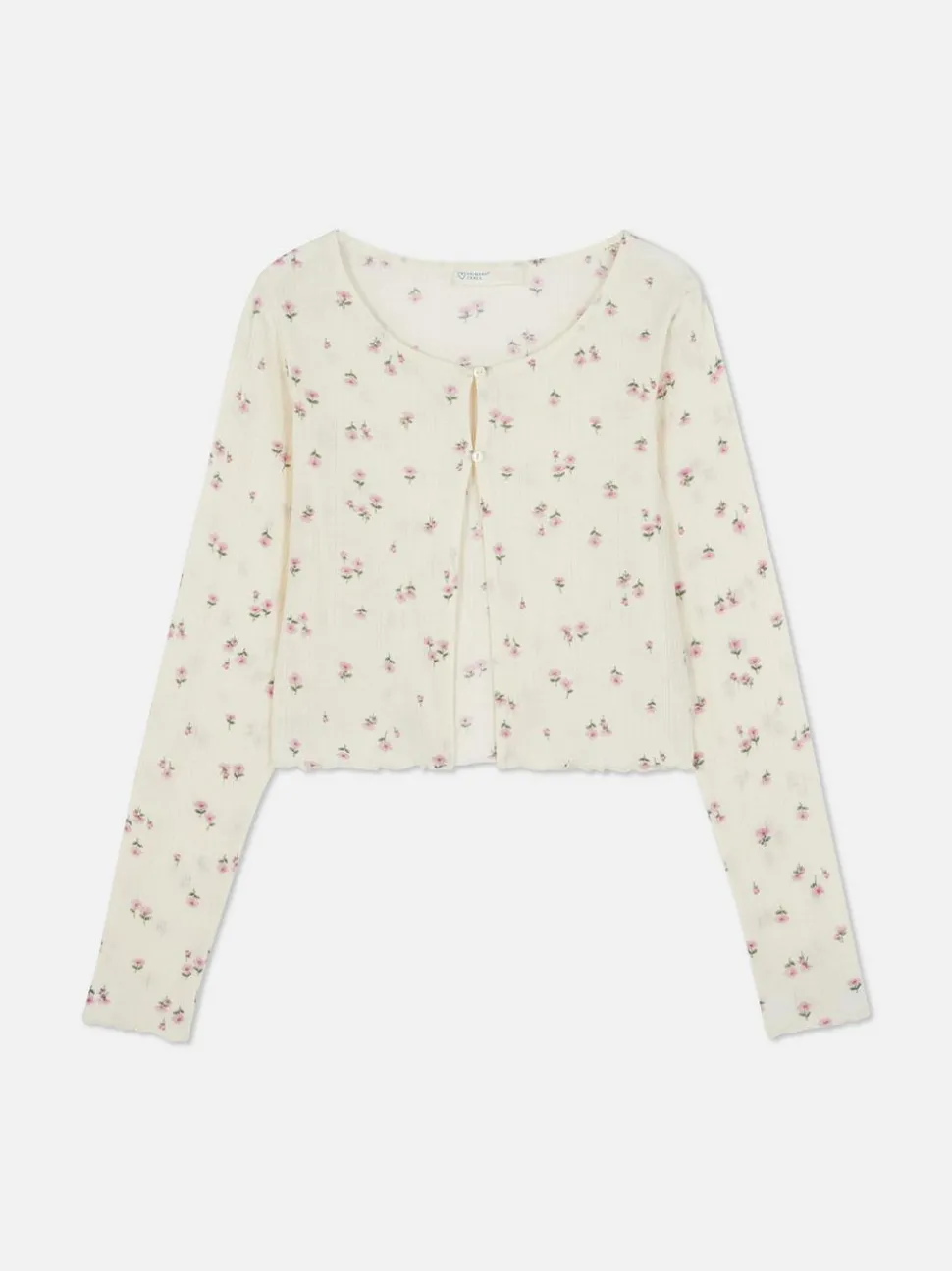 Rozpinany sweter w drobne kwiaty