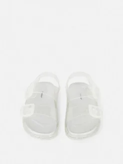 Sandały żelowe z podwójnym paskiem i brokatem