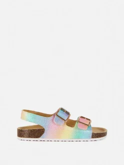 Sandały z odkrytymi palcami i wzorem ombré