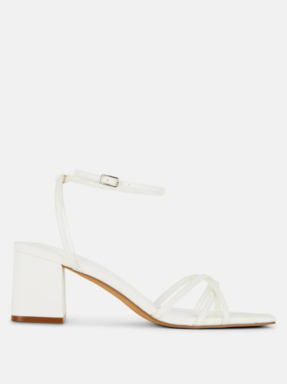 Sandały z paskami na krzyż na klockowym obcasie