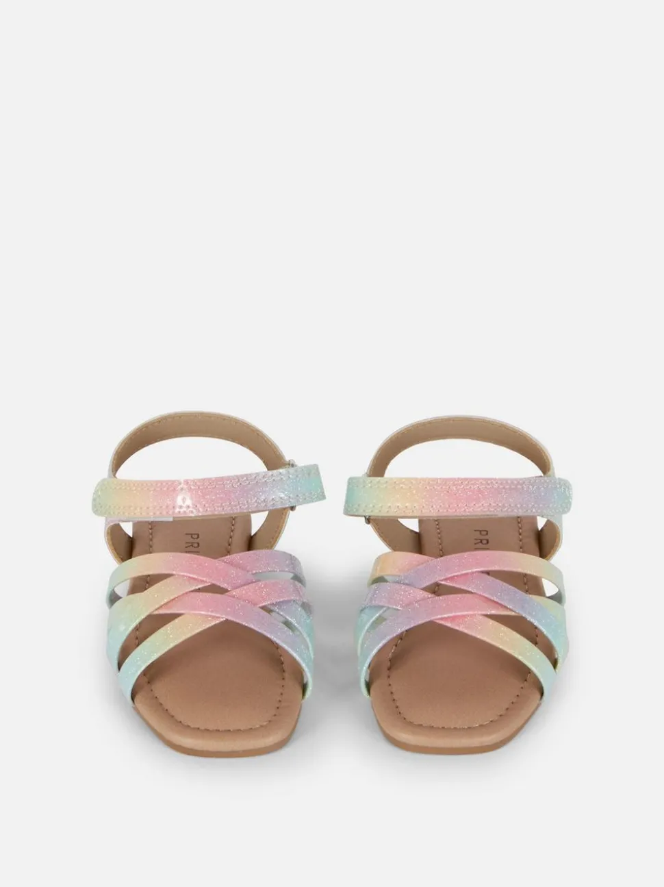 Sandały z paskami na krzyż i efektem ombré