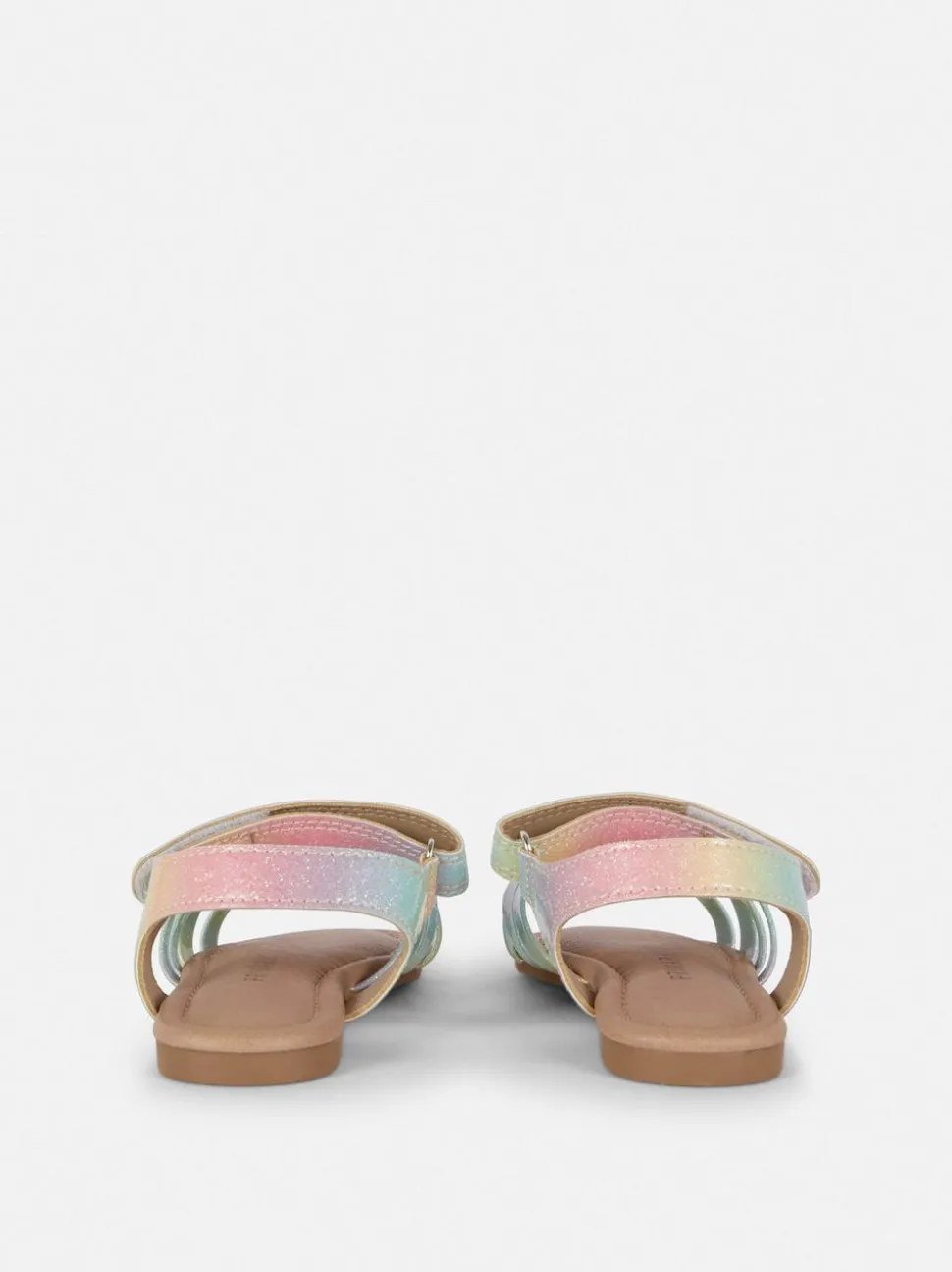 Sandały z paskami na krzyż i efektem ombré