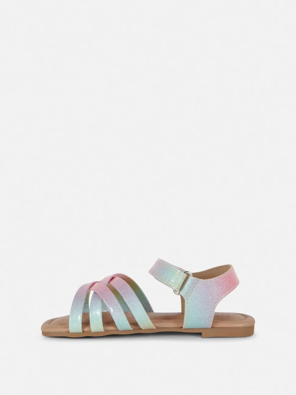 Sandały z paskami na krzyż i efektem ombré