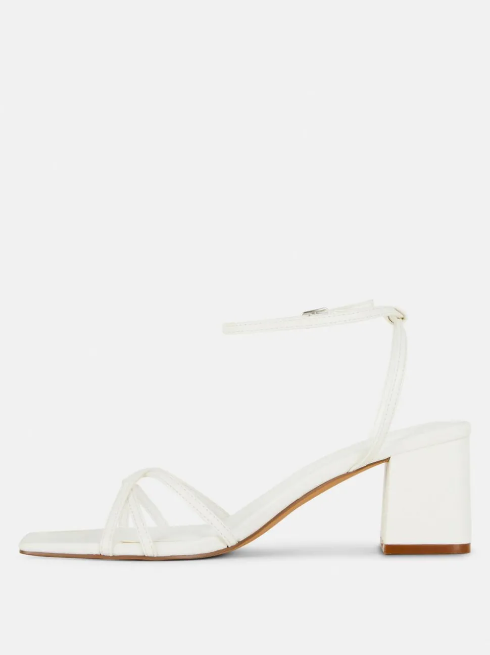 Sandały z paskami na krzyż na klockowym obcasie