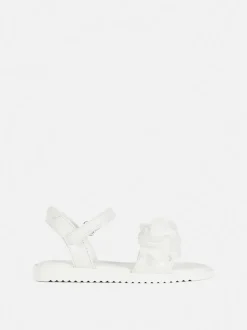 Sandały z paskami w kwiaty