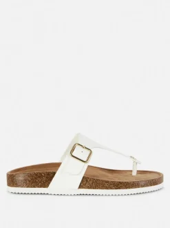 Sandały z wkładką i paskiem w kształcie litery T