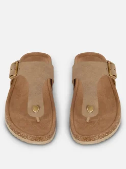 Sandały z wkładką i paskiem w kształcie litery T