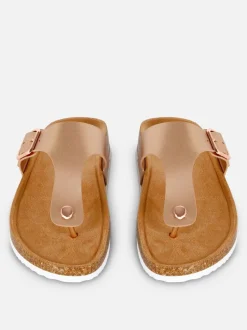 Sandały z wkładką i paskiem w kształcie litery T