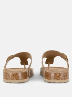 Sandały z wkładką i paskiem w kształcie litery T