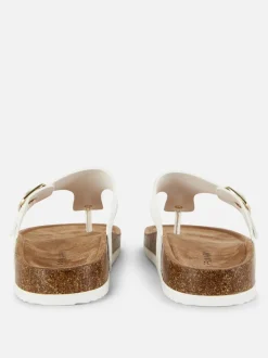 Sandały z wkładką i paskiem w kształcie litery T