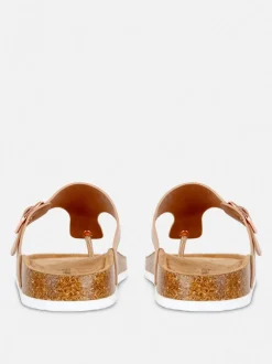 Sandały z wkładką i paskiem w kształcie litery T