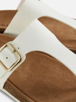 Sandały z wkładką i paskiem w kształcie litery T