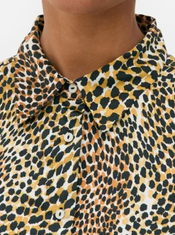 Satynowa koszula z długim rękawem