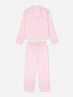 Satynowa piżama w paski