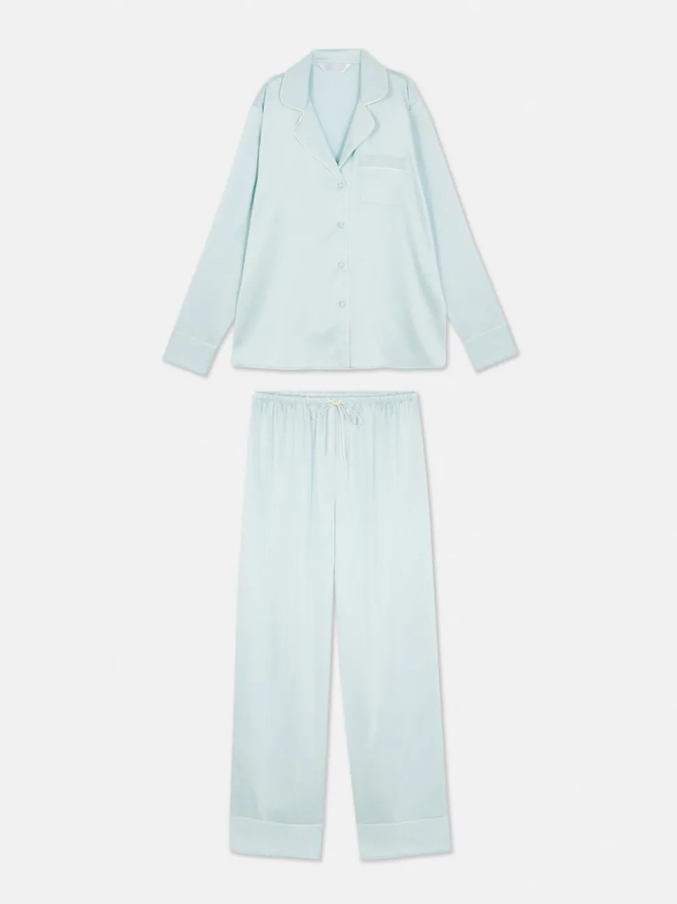 Satynowa piżama z długim rękawem