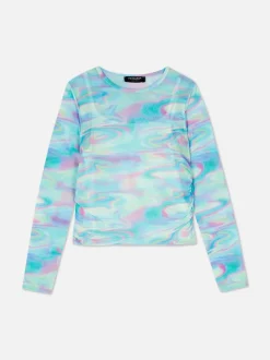 Siateczkowa bluzka z marmurkowym wzorem