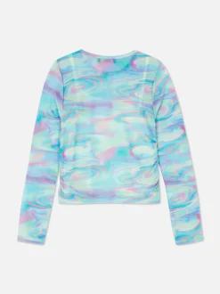 Siateczkowa bluzka z marmurkowym wzorem