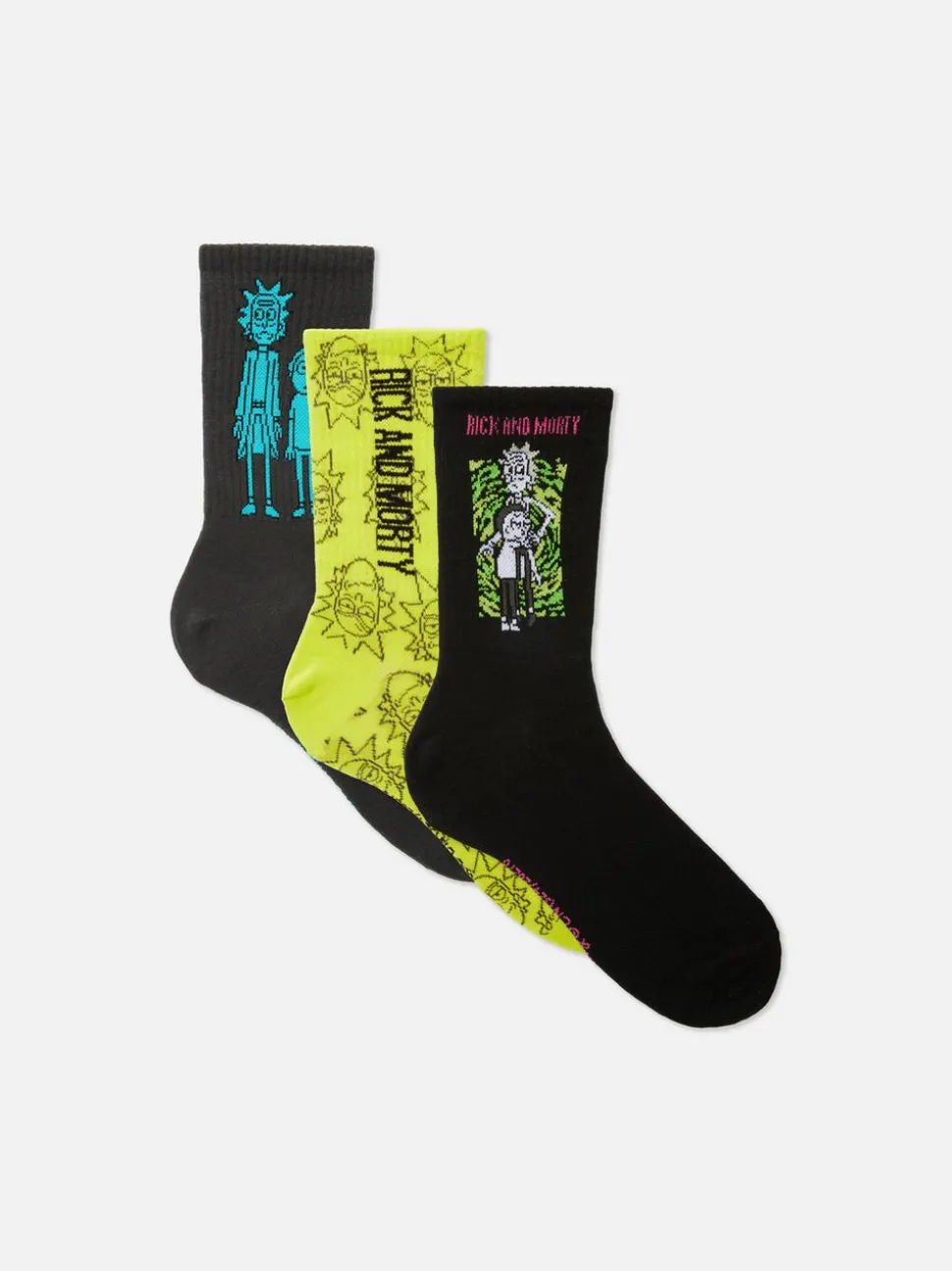Skarpety z motywem Ricka i Morty'ego, 3 pary