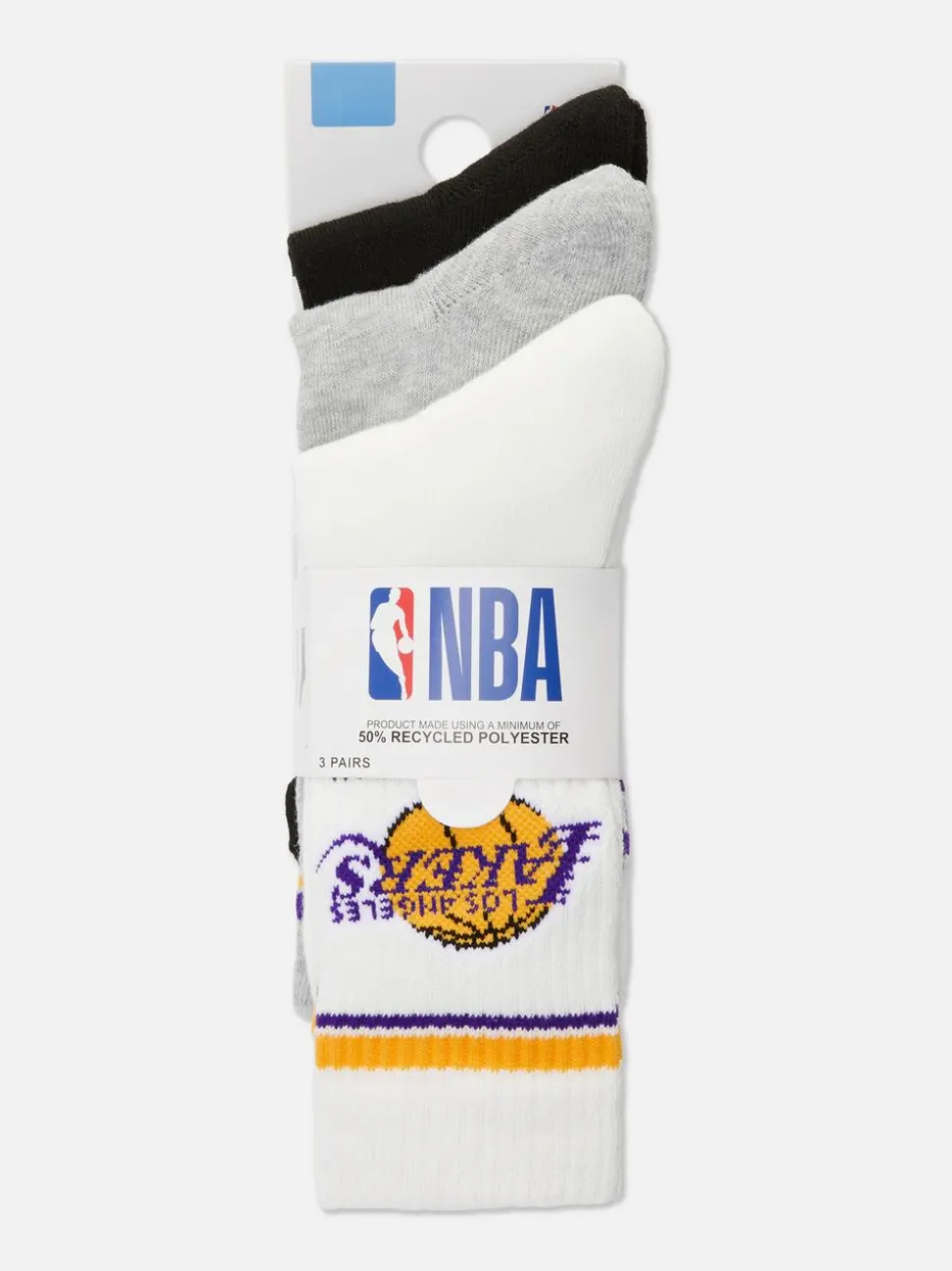 Skarpety za kostkę NBA Los Angeles Lakers, 3 pary