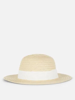 Słomkowy kapelusz z haftem angielskim