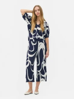 Spódnico-spodnie z nadrukiem