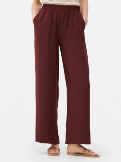 Spodnie bez zapięcia z szerokimi nogawkami