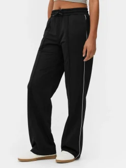 Spodnie dresowe z prostą nogawką z trykotu