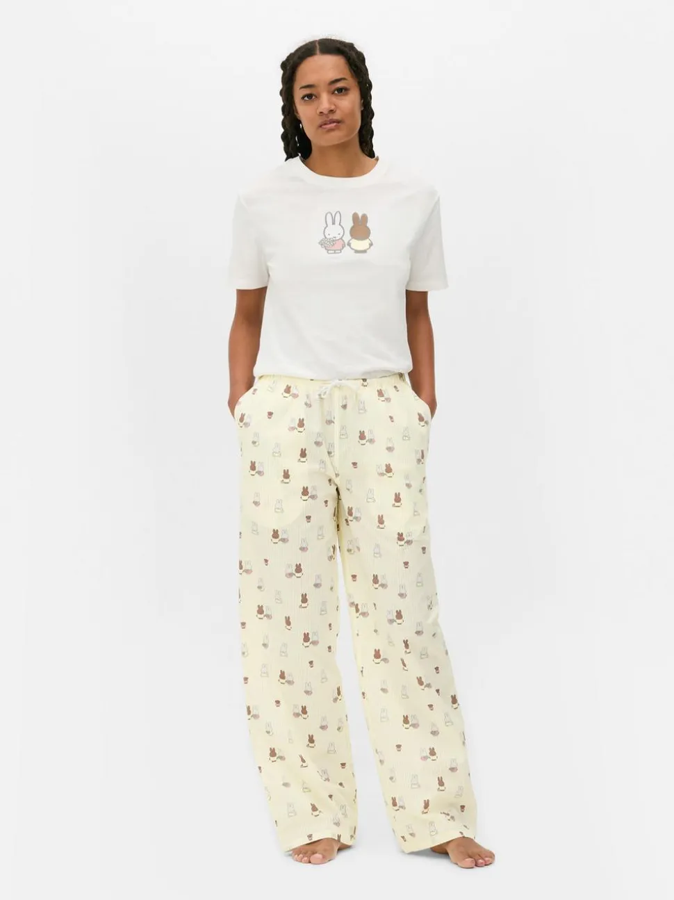 Spodnie od piżamy z szeroką nogawką i motywem Miffy