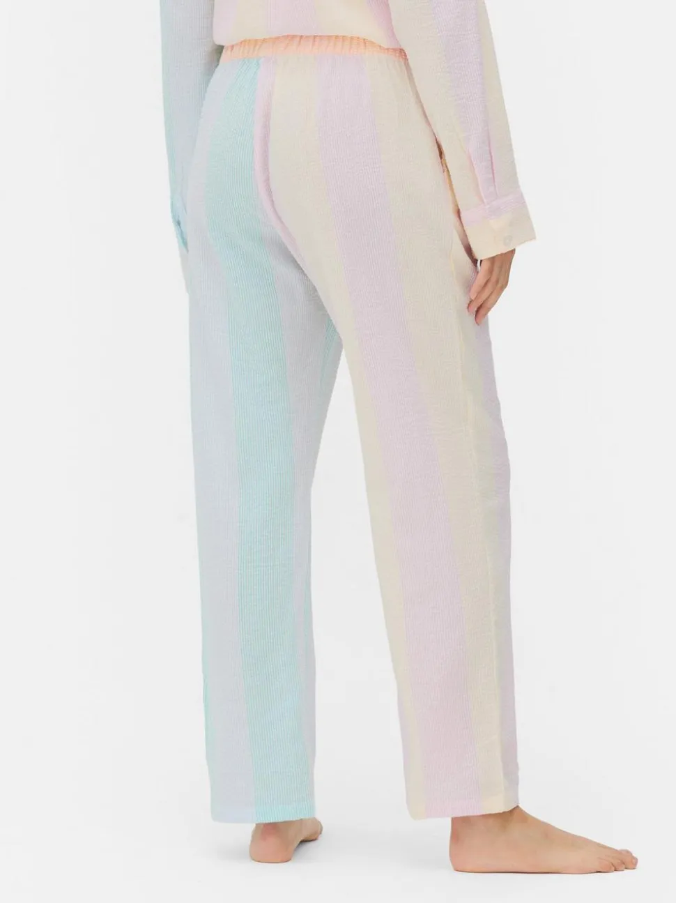 Spodnie od piżamy z tkaniny seersucker