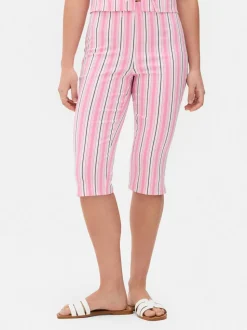 Spodnie typu capri w paski