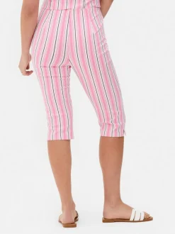 Spodnie typu capri w paski