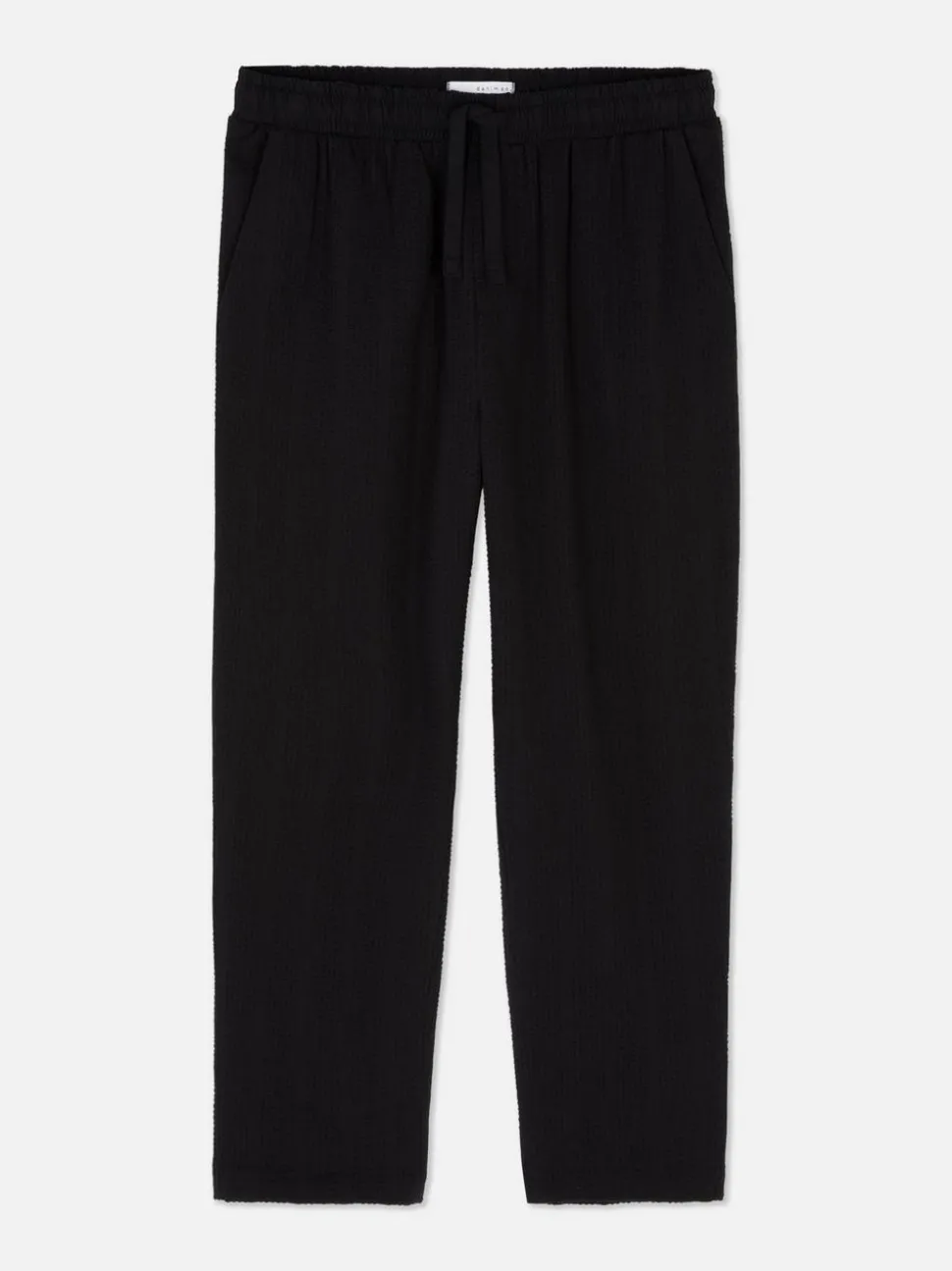 Spodnie w paski z tkaniny seersucker