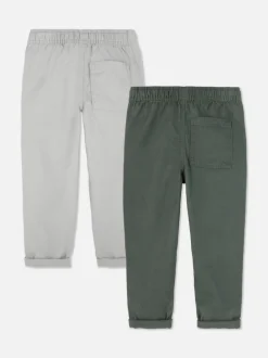 Spodnie z nogawkami z tkaniny diagonalnej, 2 pary