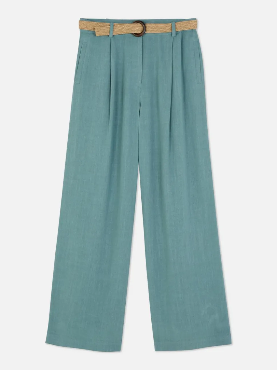 Spodnie z paskiem i prostą nogawką