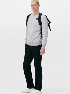 Spodnie z prostą nogawką z diagonalu