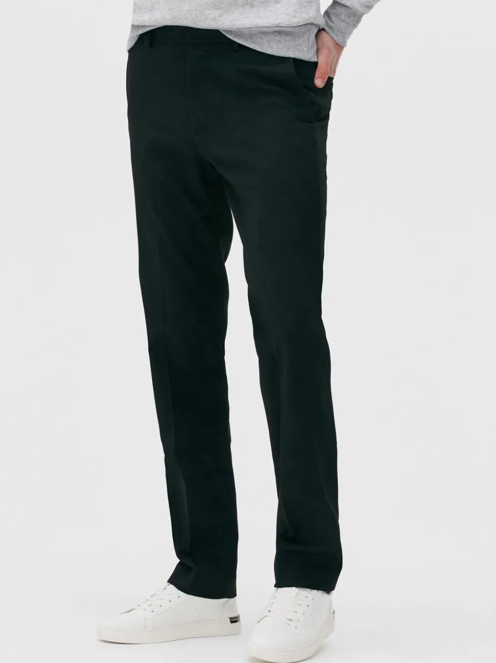 Spodnie z prostą nogawką z diagonalu