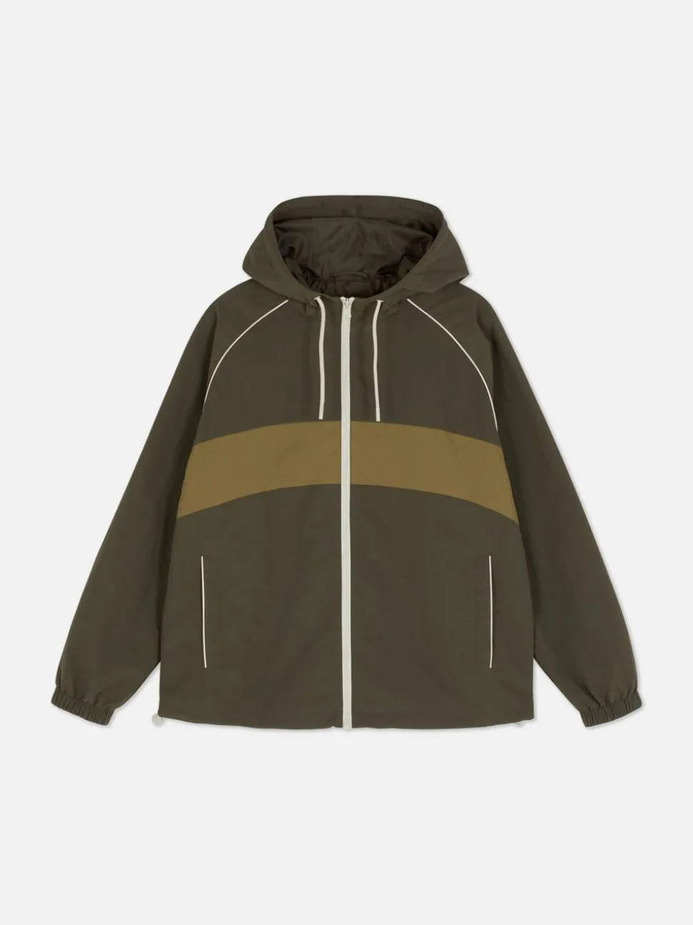 Sportowa kurtka przeciwdeszczowa w bloki kolorów