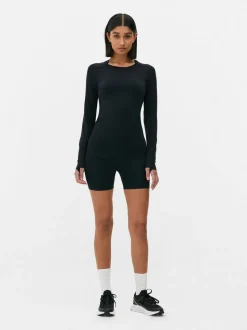 Sportowy top bez szwów z długim rękawem