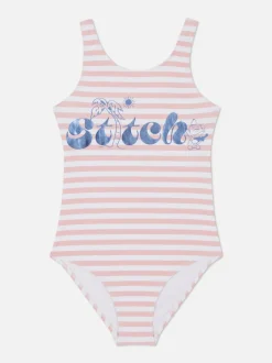 Strój kąpielowy w paski z motywem Sticha Disneya