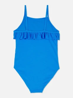 Strój kąpielowy z falbanką i paskiem