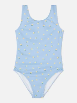 Strój kąpielowy z wycięciem z tyłu i motywem cytryn