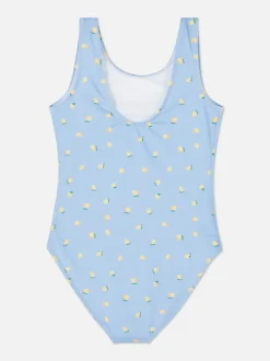 Strój kąpielowy z wycięciem z tyłu i motywem cytryn